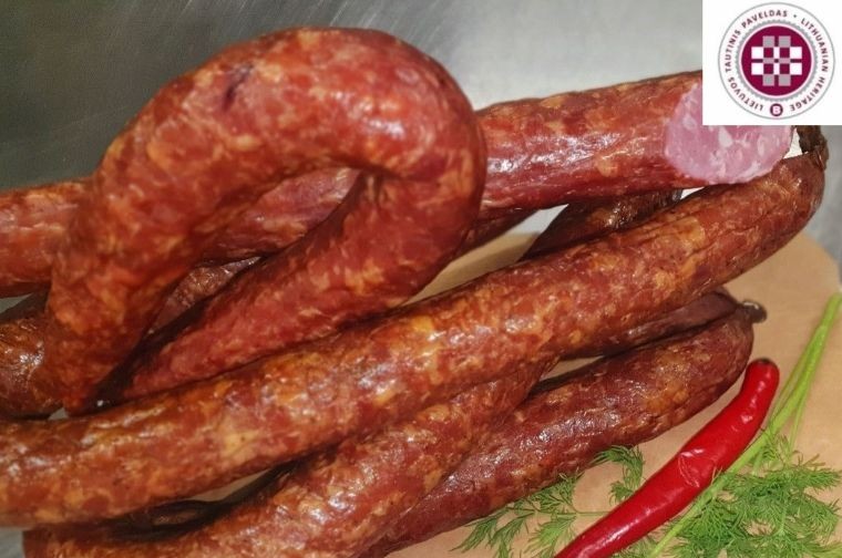 Karštai rūkyta kiaulienos dešra „Močiutės“, aukščiausia rūšis