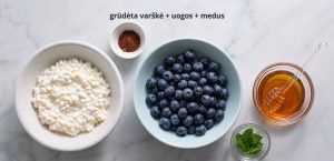 varškė uogos medus