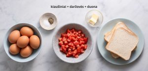 Kiaušiniai pomidorai duona